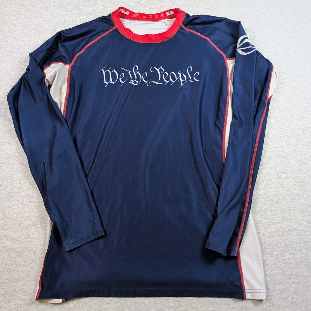 Fuji Patriot Jiu Jitsu Rash Guard Mens Large We The People Navy Blue Long Sleeve